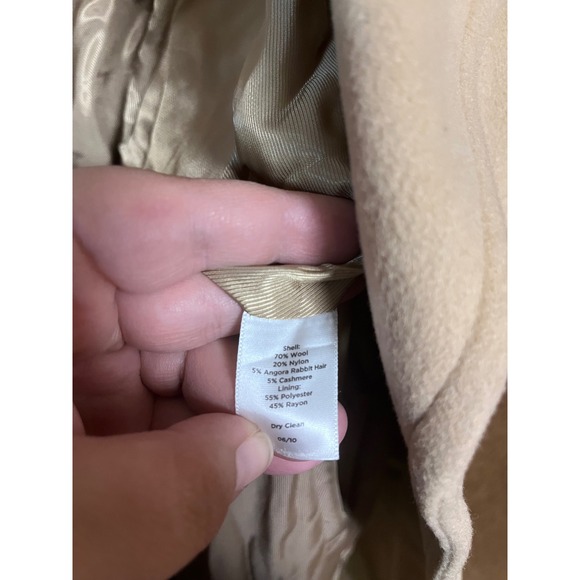 Talbots Double Breasted‎ Wool Blend Coat Beige 18W - Picture 5 of 5